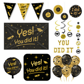 Geslaagd Versiering pakket Zwart Goud XL